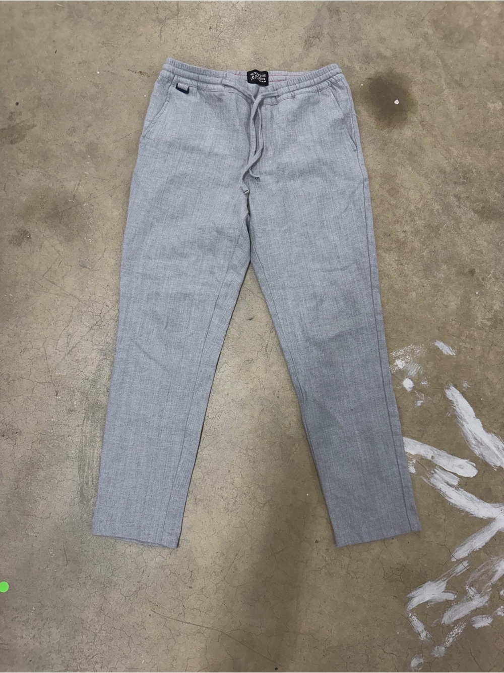 Scotch & Soda Light Gray Drawstring Dress Trousers